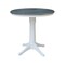 International Concepts Round 36 in Rd Top Ped Table, 12 in Leaf, Counter Ht, White/Heather Gray, 36 W, 48 L, 36.1 in H, Wood K05-36RXT-27B-6B - alternate 1
